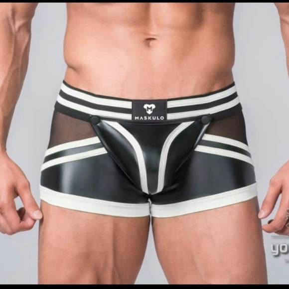 MASKULO - Fetish Trunks Codpiece Open Rear White.TR110-80-M - Picture 1 of 9